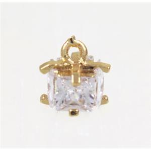 copper pendant pave zircon, rose gold, approx 5x7mm [FDZN2770]