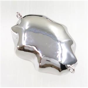 copper connector, platinum plated, approx 25x35mm [FDZN2877]