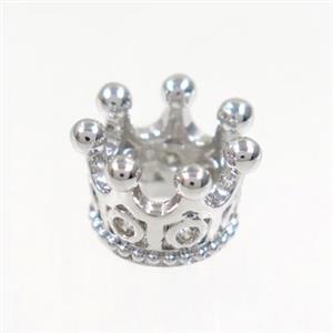 copper bead paved zircon, crown, approx 7x11mm [FDZN2897]