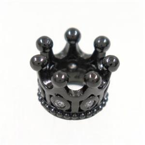 copper bead paved zircon, crown, approx 7x11mm [FDZN2899]
