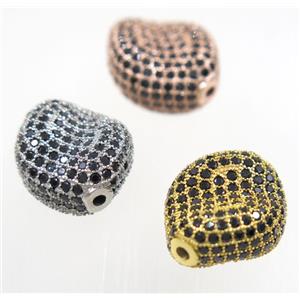 copper twist bead paved zircon, mix color, approx 16-20mm [FDZN3410]