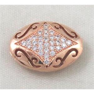 Zircon copper spacer bead, red copper plated, approx 12x16mm [FDZN346]