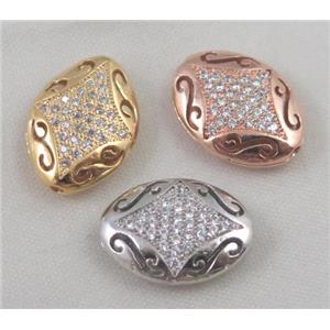 Zircon copper spacer bead, mix color, approx 12x16mm [FDZN347]