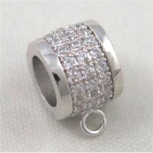 Zircon copper spacer bead, platinum plated, approx 8mm dia, 5mm hole [FDZN348]