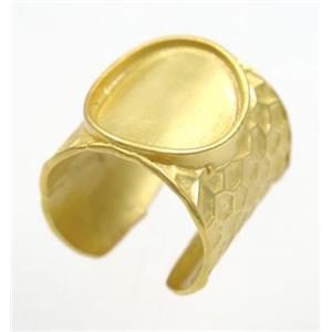 copper ring with cabochon pad, duck gold, approx 20mm, 15mm [FDZN3493]