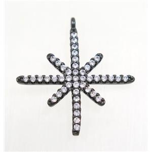 copper northStar pendant paved zircon, black plated, approx 22x24mm [FDZN3512]