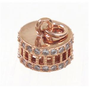 copper Colosseum pendant paved zircon, rose gold, approx 5x10.5mm [FDZN3679]