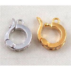 Zircon copper clasp, mixed color, approx 10mm dia [FDZN375]