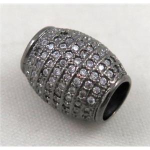 Zircon copper spacer bead, black, approx 10x12mm, 5mm hole [FDZN380]