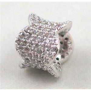 Zircon copper spacer bead, platinum plated, approx 13x10mm [FDZN388]
