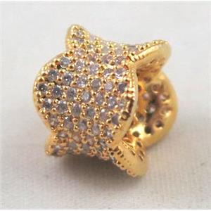 Zircon copper spacer bead, gold plated, approx 13x10mm [FDZN389]