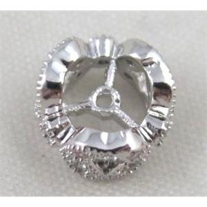 Zircon copper spacer bead, platinum plated, approx 10mm dia [FDZN395]