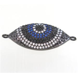 copper eye connector paved zircon, black plated, approx 13x25mm [FDZN3967]