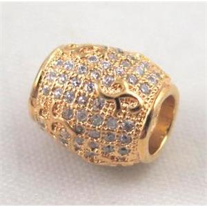 Zircon copper spacer bead, gold plated, approx 9x10mm, 5mm hole [FDZN408]