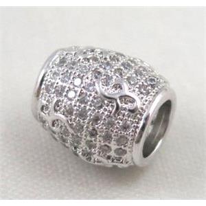 Zircon copper spacer bead, platinum plated, approx 9x10mm, 5mm hole [FDZN409]