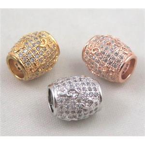 Zircon copper spacer bead, mixed color, approx 9x10mm, 5mm hole [FDZN410]