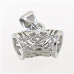 copper hanger bail, platinum plated, approx 7-12mm [FDZN4173]