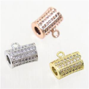 copper hanger bail paved zircon, mix color, approx 6-10mm [FDZN4179]
