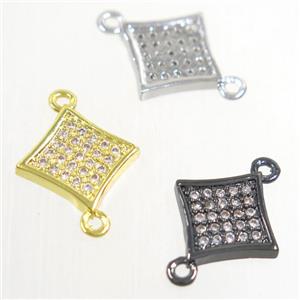 copper star connector paved zircon, mix color, approx 9-13mm [FDZN4343]