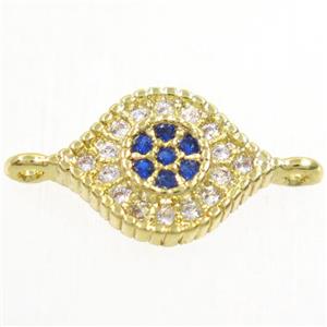 copper eye connector paved zircon, gold plated, approx 8-10mm [FDZN4361]