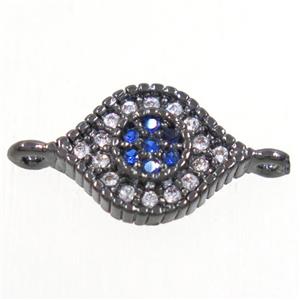 copper eye connector paved zircon, black plated, approx 8-10mm [FDZN4362]