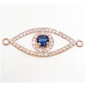 copper eye connector paved zircon, rose gold, approx 10-22mm [FDZN4368]