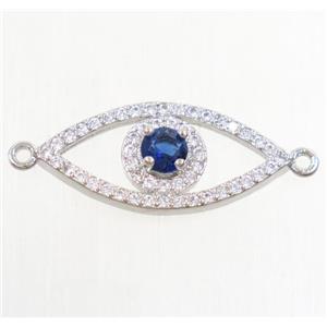 copper eye connector paved zircon, platinum plated, approx 10-22mm [FDZN4369]