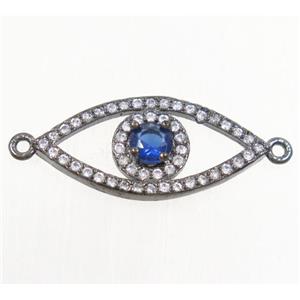 copper eye connector paved zircon, black plated, approx 10-22mm [FDZN4371]