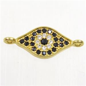 copper eye connector paved zircon, gold plated, approx 8-13mm [FDZN4379]