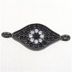 copper eye connector paved zircon, black plated, approx 8-13mm [FDZN4380]