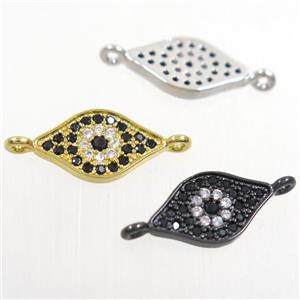 copper eye connector paved zircon, mix color, approx 8-13mm [FDZN4381]