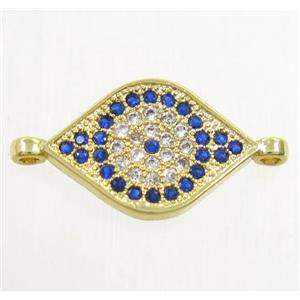 copper eye connector paved zircon, gold plated, approx 10-14mm [FDZN4389]