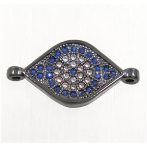 copper eye connector paved zircon, black plated, approx 10-14mm [FDZN4390]