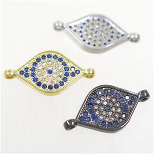 copper eye connector paved zircon, mix color, approx 10-14mm [FDZN4391]
