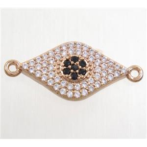 copper eye connector paved zircon, rose gold, approx 11-20mm [FDZN4392]