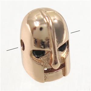 copper helmet beads paved zircon, rose gold, approx 8.5-11mm [FDZN4782]