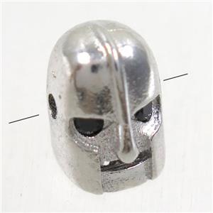 copper helmet beads paved zircon, platinum plated, approx 8.5-11mm [FDZN4783]
