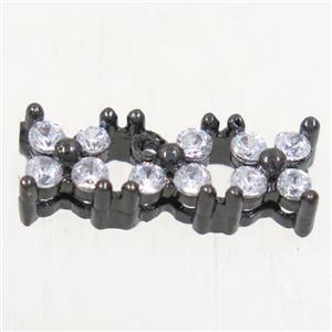 copper bead paved zircon, black plated, approx 5-14mm [FDZN4848]