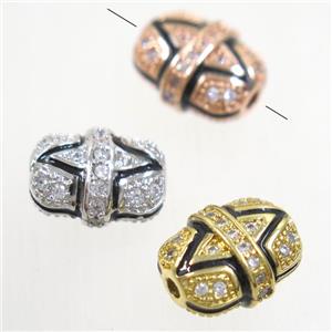 copper bead paved zircon, mix color, approx 9x11mm [FDZN5180]