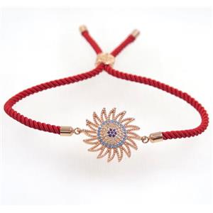 handmade bracelet with nylon wire, zircon bead, approx 22mm dia [FDZN5303]