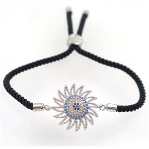 handmade bracelet with nylon wire, zircon bead, approx 22mm dia [FDZN5304]