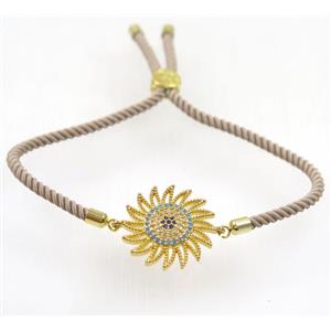 handmade bracelet with nylon wire, zircon bead, approx 22mm dia [FDZN5305]