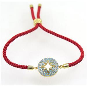 handmade bracelet with nylon wire, zircon bead, approx 17mm dia [FDZN5315]