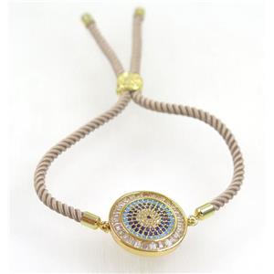 handmade bracelet with nylon wire, zircon bead, approx 20mm dia [FDZN5330]