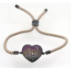 handmade bracelet with nylon wire, zircon bead, approx 18-20mm [FDZN5335]