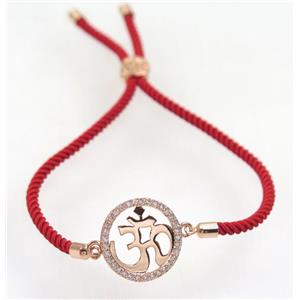 handmade bracelet with nylon wire, zircon bead, approx 19mm dia [FDZN5336]