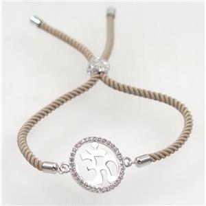 handmade bracelet with nylon wire, zircon bead, approx 19mm dia [FDZN5337]