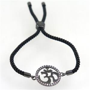 handmade bracelet with nylon wire, zircon bead, approx 19mm dia [FDZN5339]