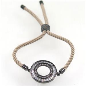 handmade bracelet with nylon wire, zircon bead, approx 21mm dia [FDZN5343]