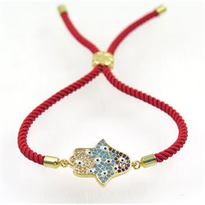 handmade hamsahand bracelet with nylon wire, zircon bead, approx 16-20mm [FDZN5350]